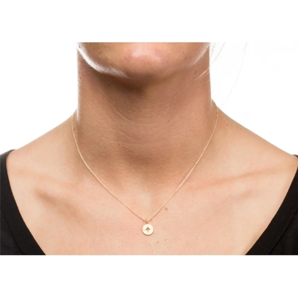 NEW‎ Gold Compass Charm Necklace